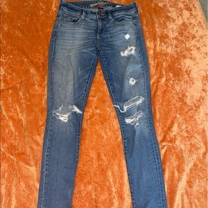 Arizona ripped skinny jeans, size 3, blue jeans